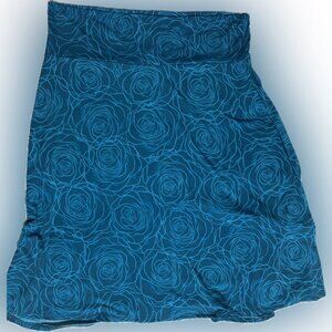 LuLaRoe Teal Floral High Low Skirt 3XL